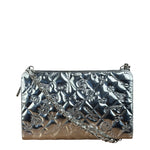Chanel Metallic Silver Patent Leather Lucky Symbols Embossed Pochette 2007