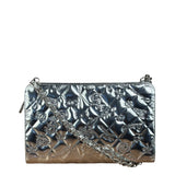 Chanel Metallic Silver Patent Leather Lucky Symbols Embossed Pochette 2007