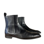 Gucci Black Imprime Pattern Leather Chelsea Boot