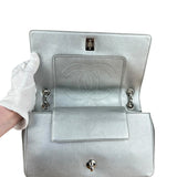 Chanel 2017 Mademoiselle Silver Chevron Single Flap