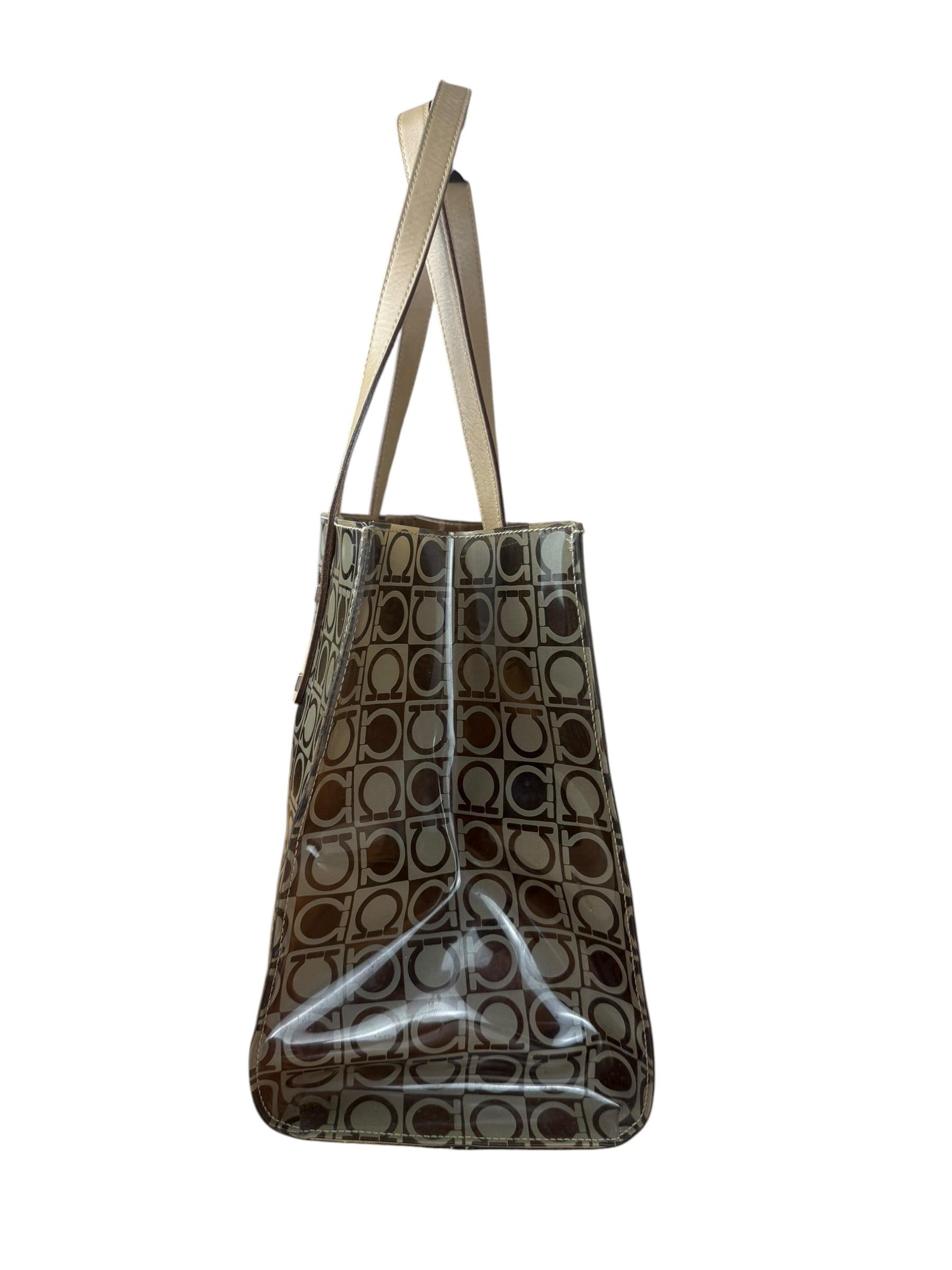 Salvatore Ferragamo Gancini Vinyl Tote/Hand Bag