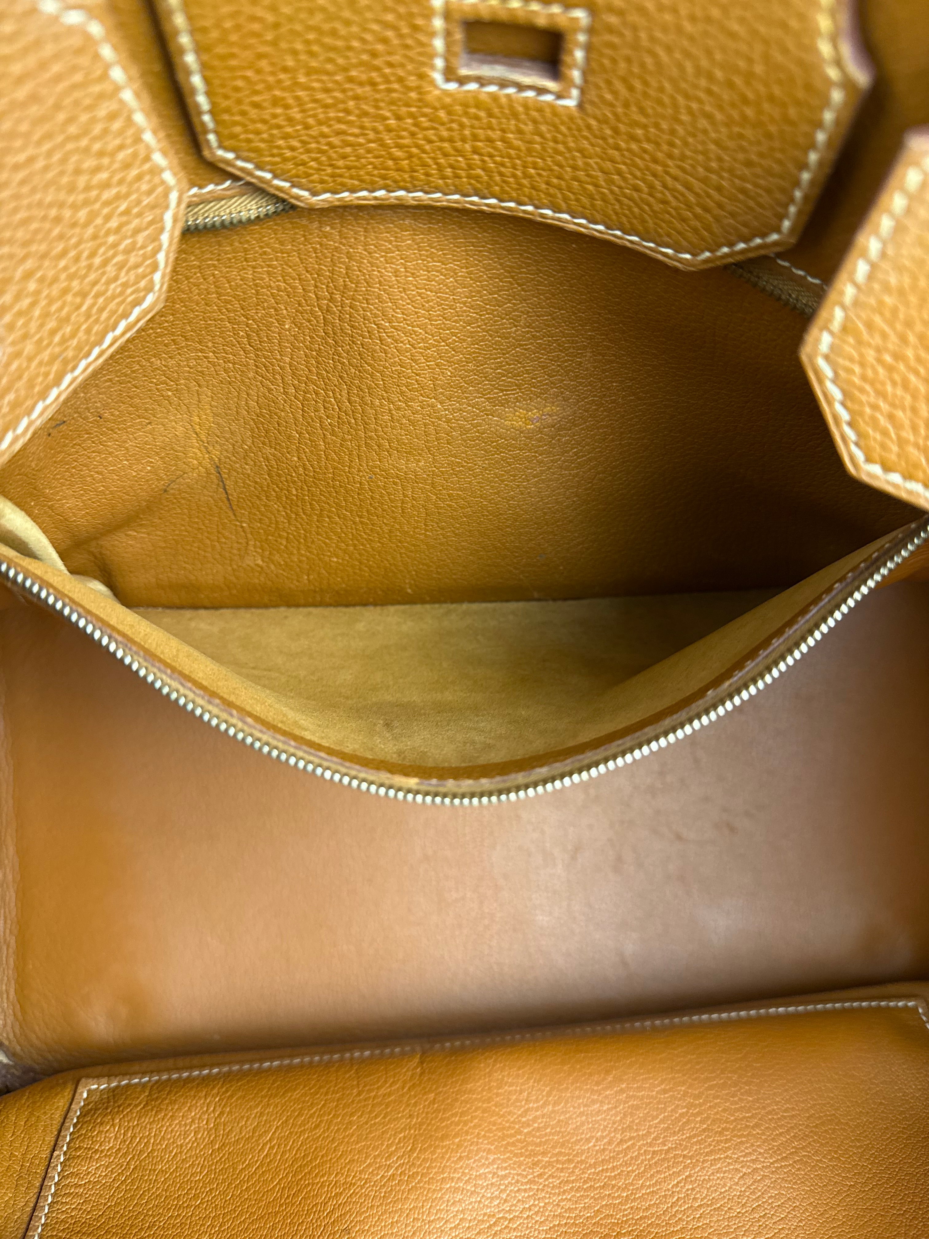 Hermes Birkin 35 Gold Brown Togo Leather Handbag 2001