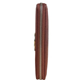 Gucci Burgundy Marmont Leather Guccissima Zip Long Wallet