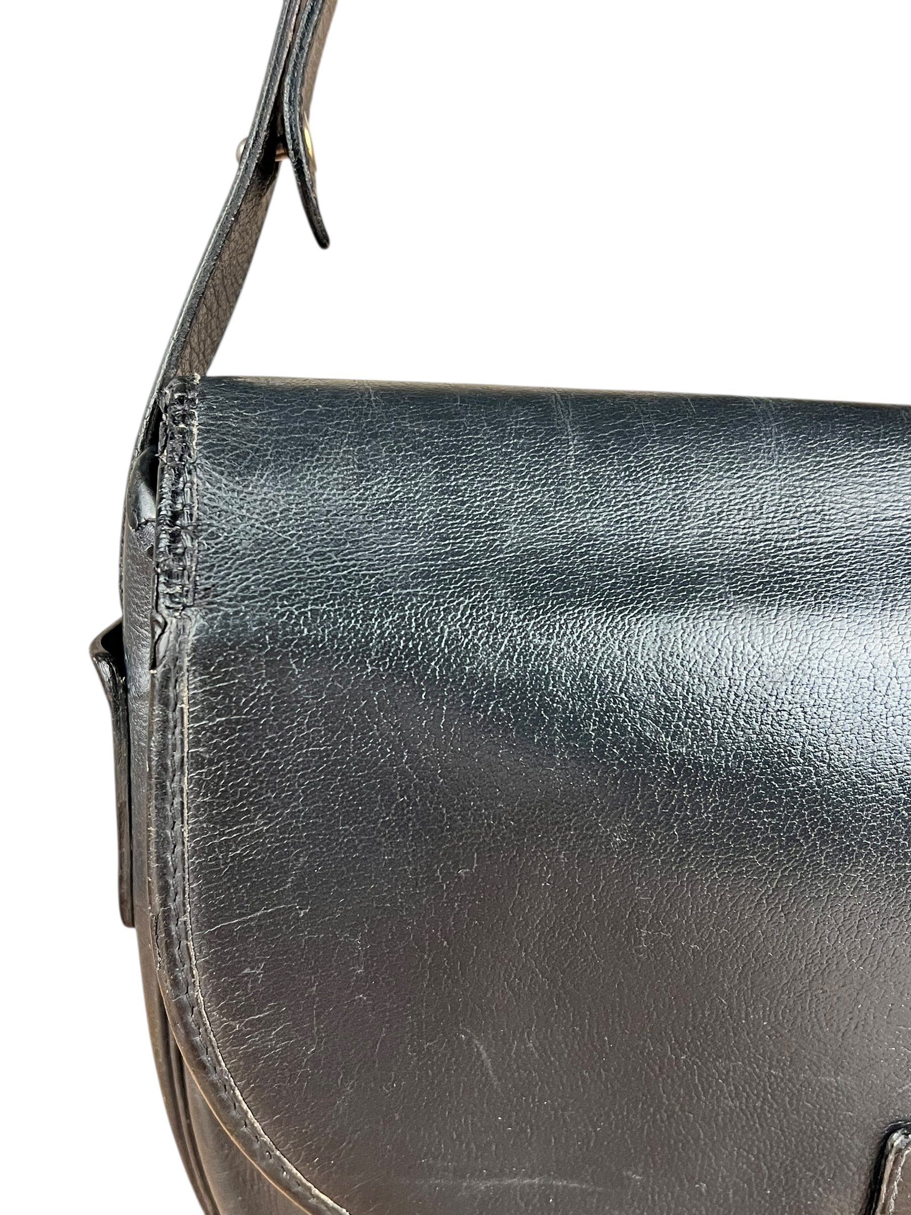 Dior Black Leather Vintage Flap Shoulder Bag