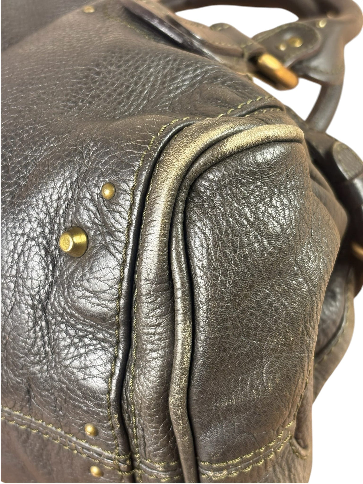 Chloe Greyish-Green Leather Paddington Handbag