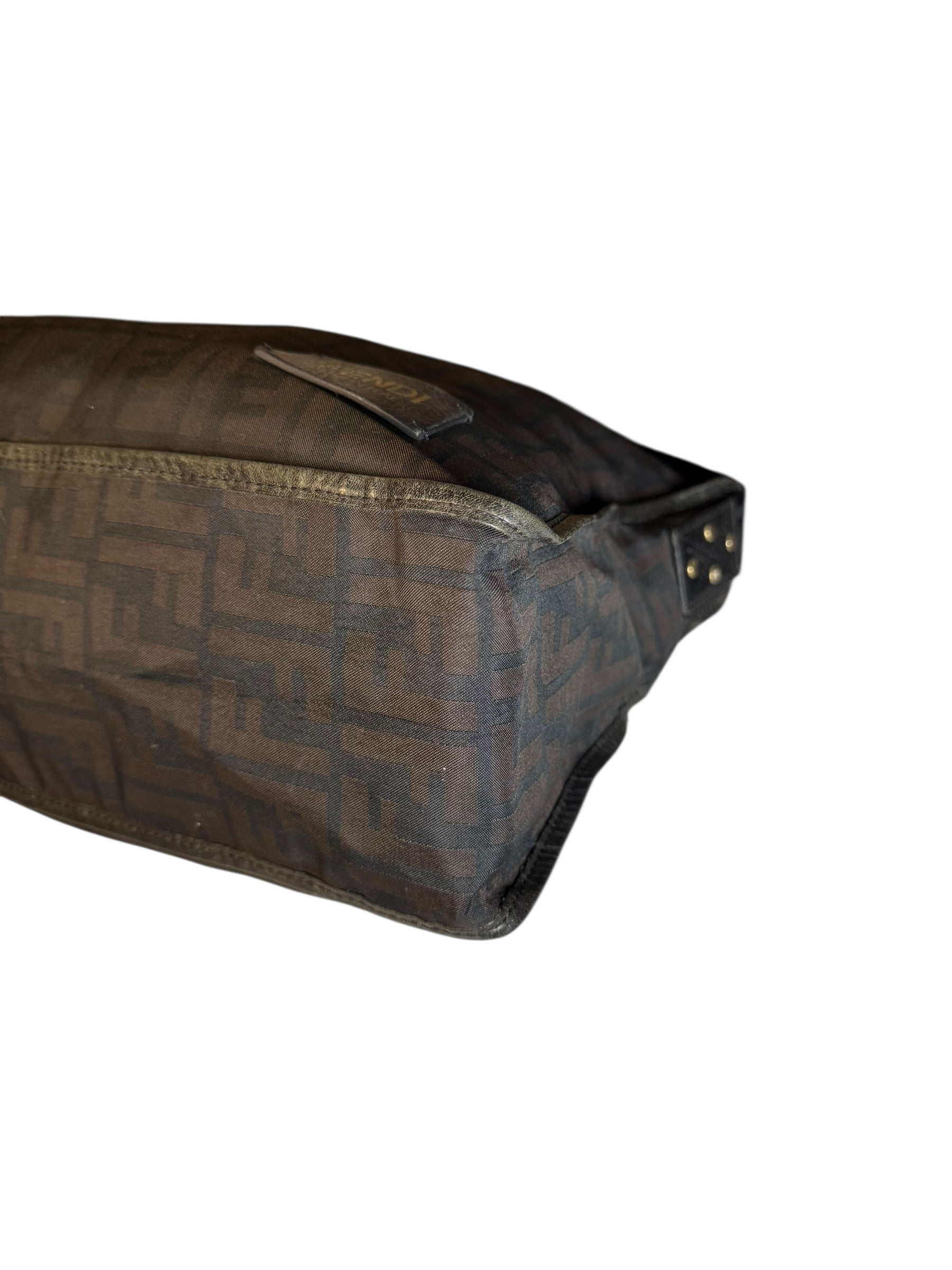 Fendi Black Zucca Canvas Chef Shoulder Bag