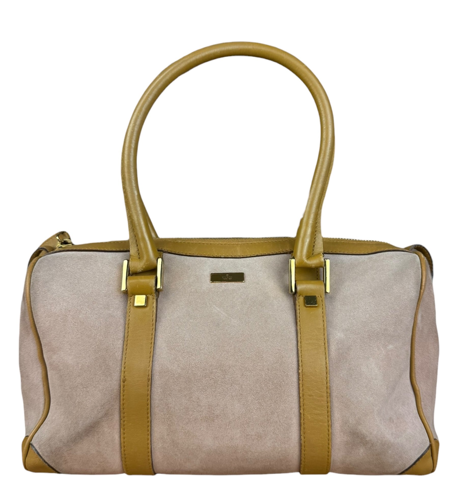 Gucci Vintage Pink Suede Mini Boston Handbag