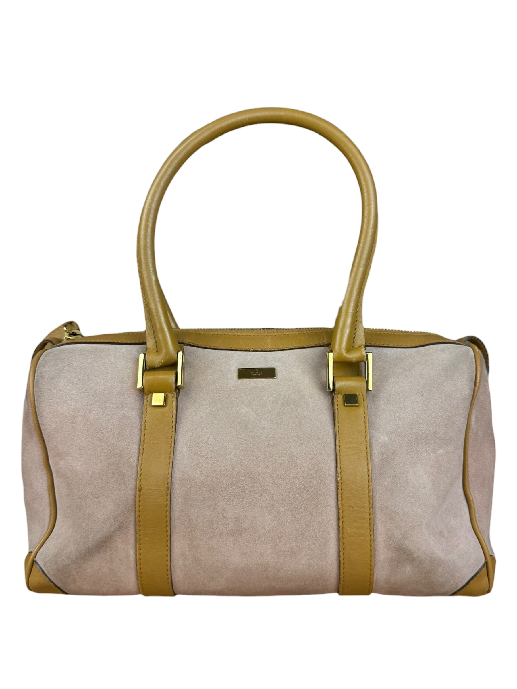 Gucci Vintage Pink Suede Mini Boston Handbag