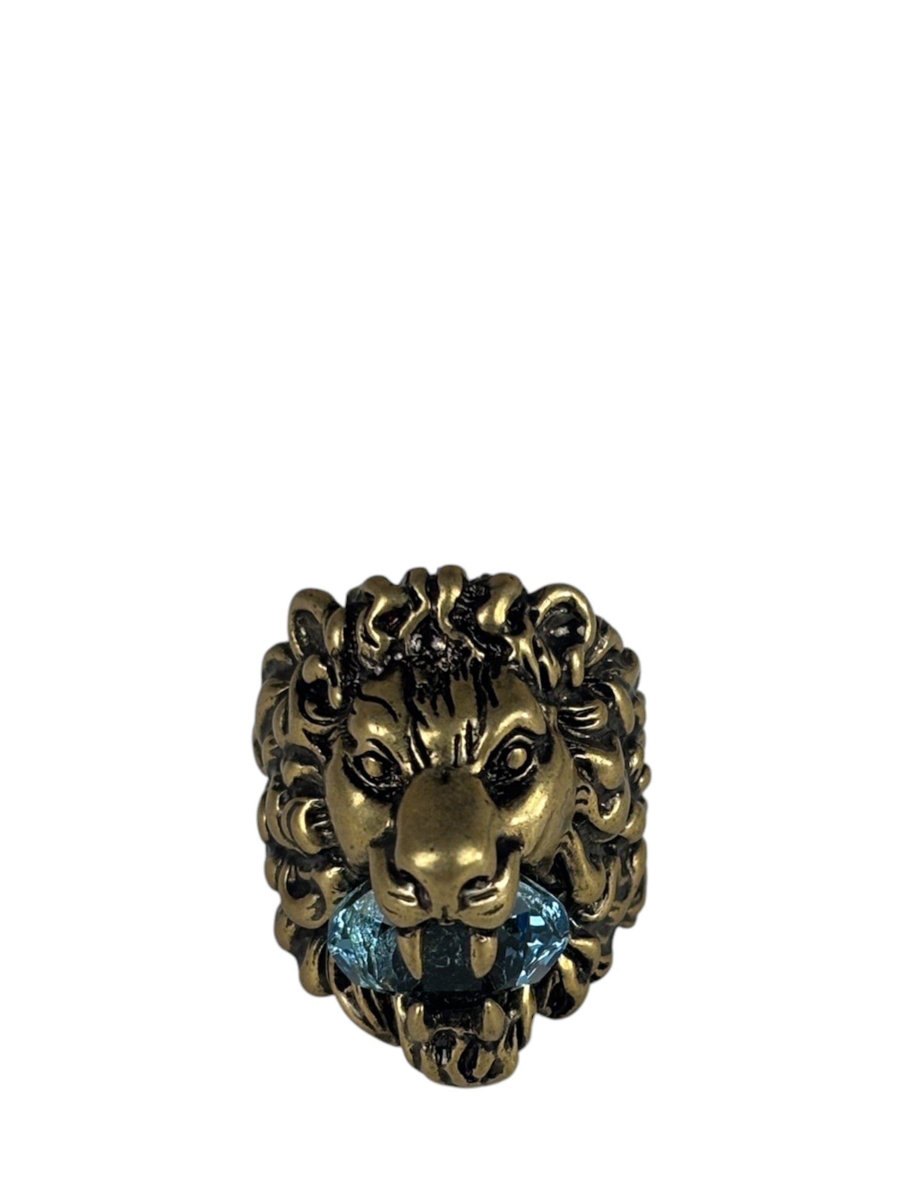 Gucci Crystal Lion Head Ring