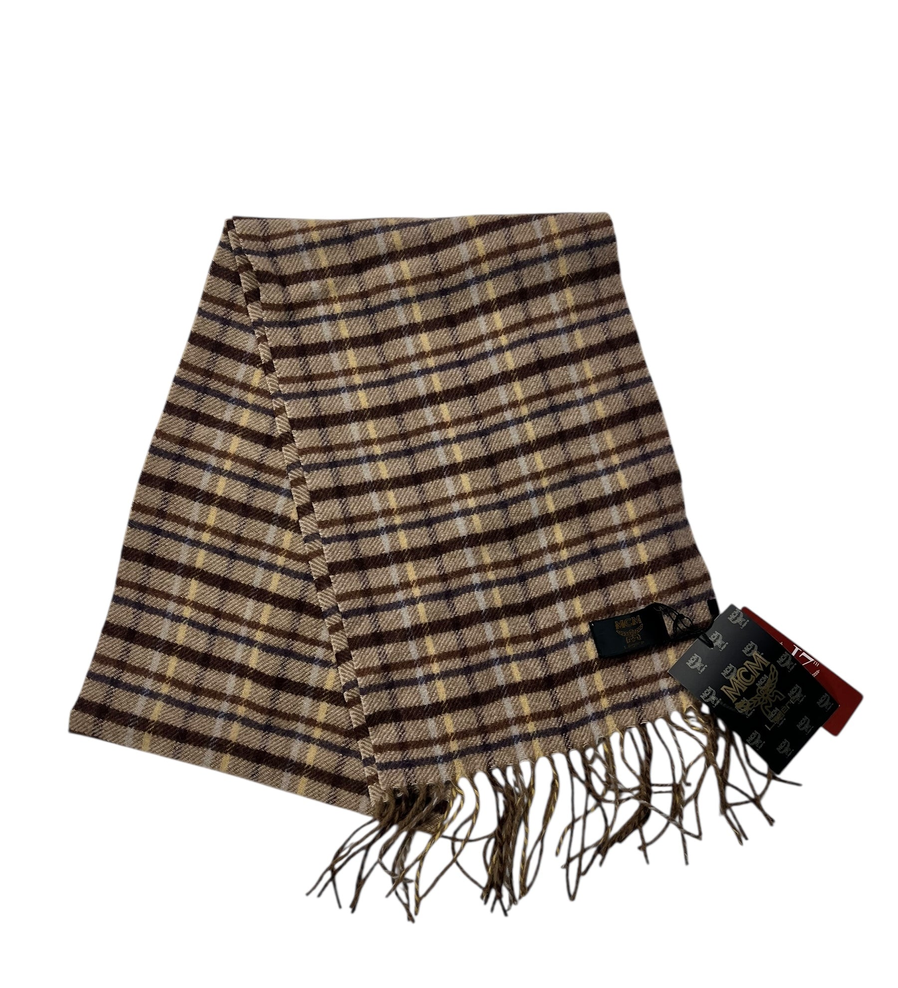 MCM Plaid Wool Scarf