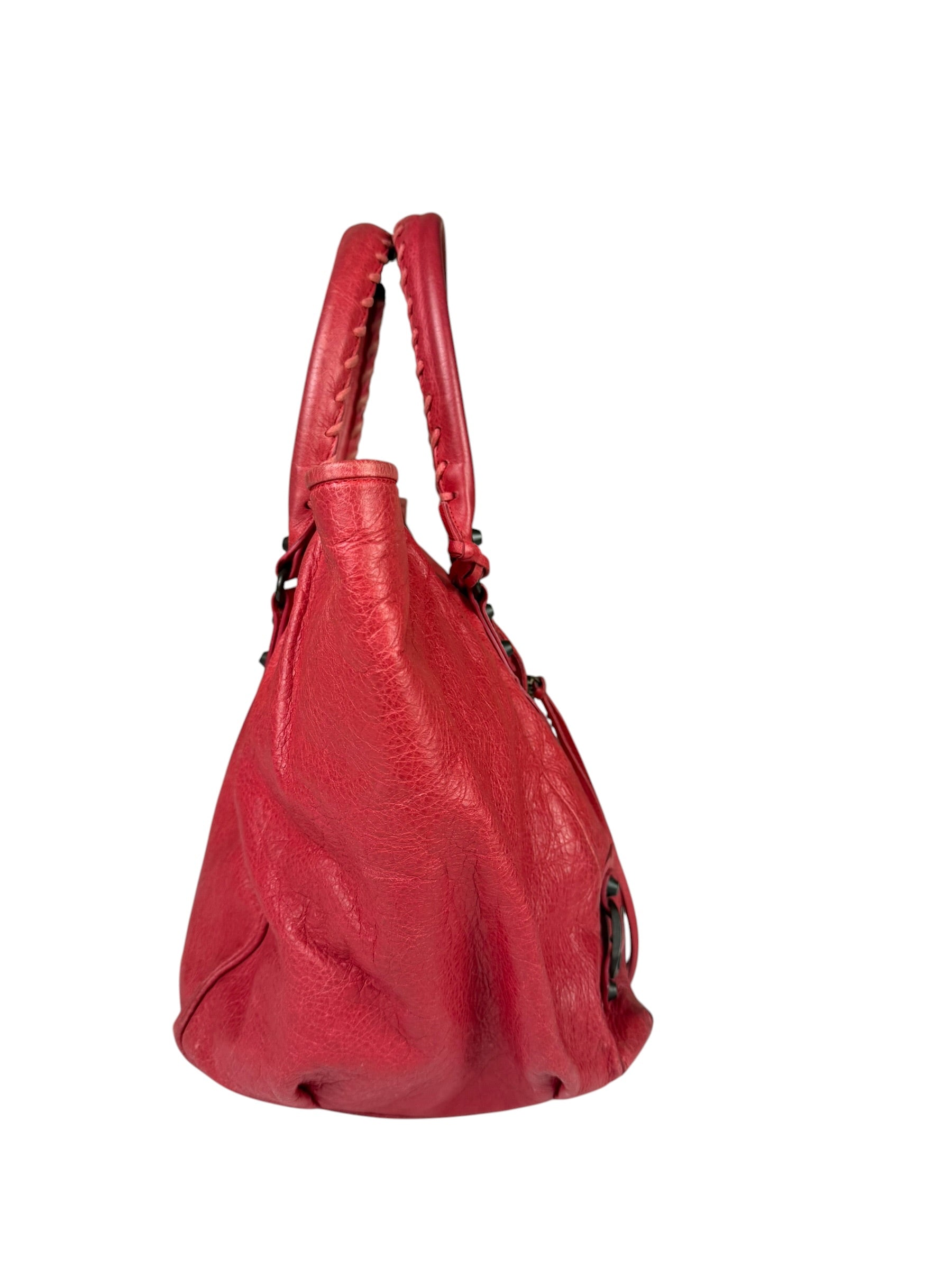 Balenciaga Red Leather Le City Tote