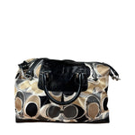 Coach Vintage Trim Leather Hand Drawn Scarf Print Satchel Two-Way Bag
