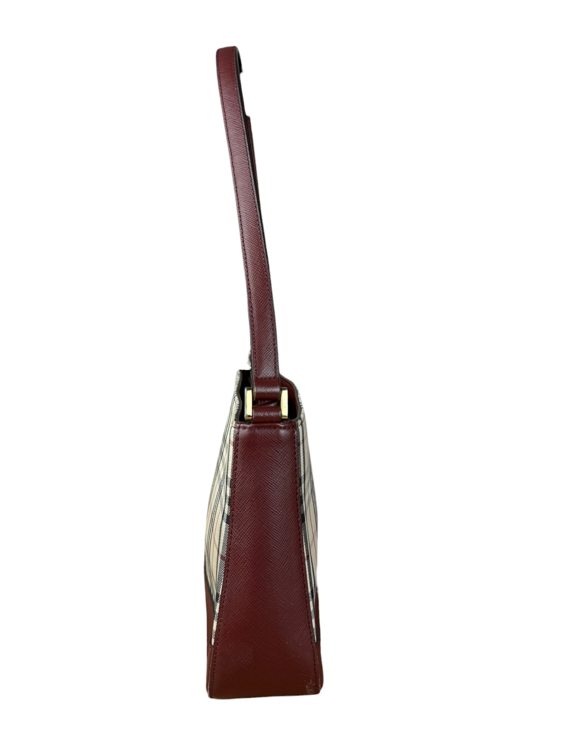 Burberry Vintage House Check Canvas/Leather Shoulder Bag