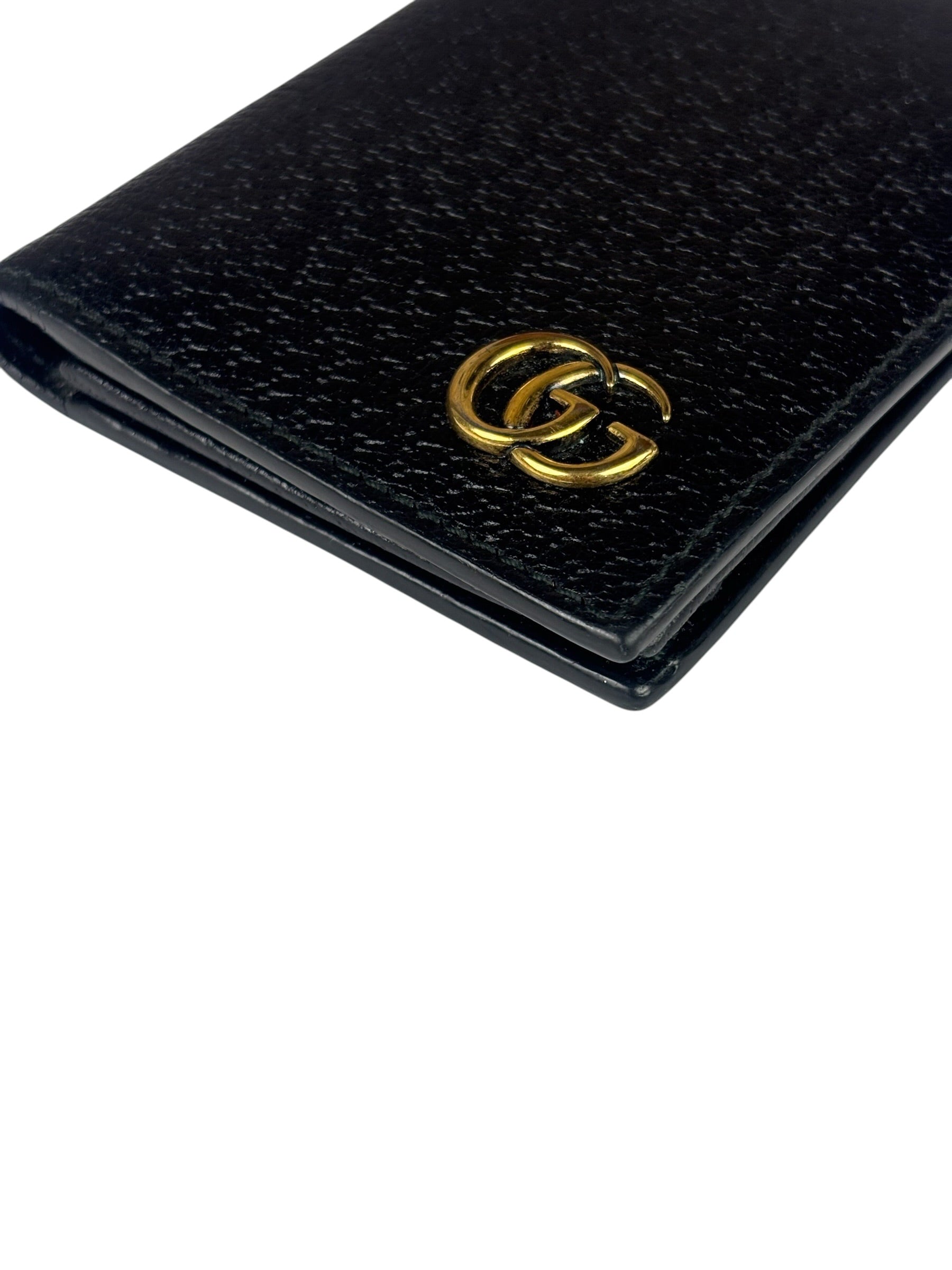 Gucci Black Leather GG Marmont Card Case