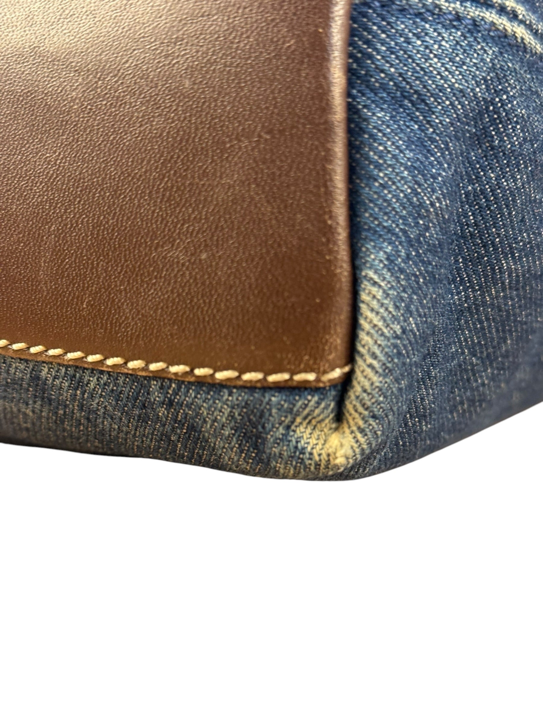 Chanel Denim CC Leather Lined Tote Bag 2001