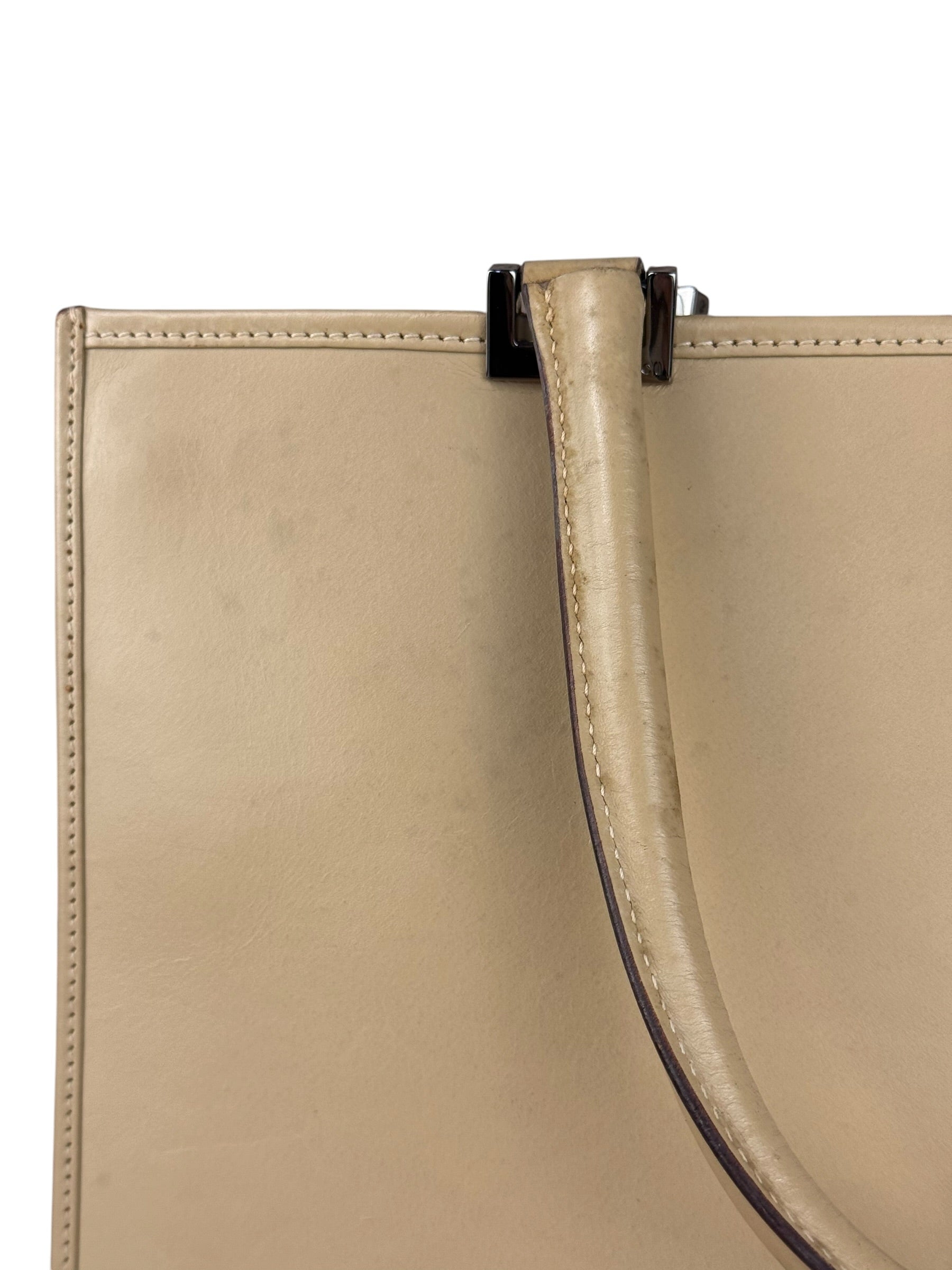Gucci Vintage Beige Leather Jackie Tote Bag