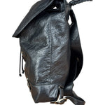 Balenciga Black Leather Classic Traveler Backpack