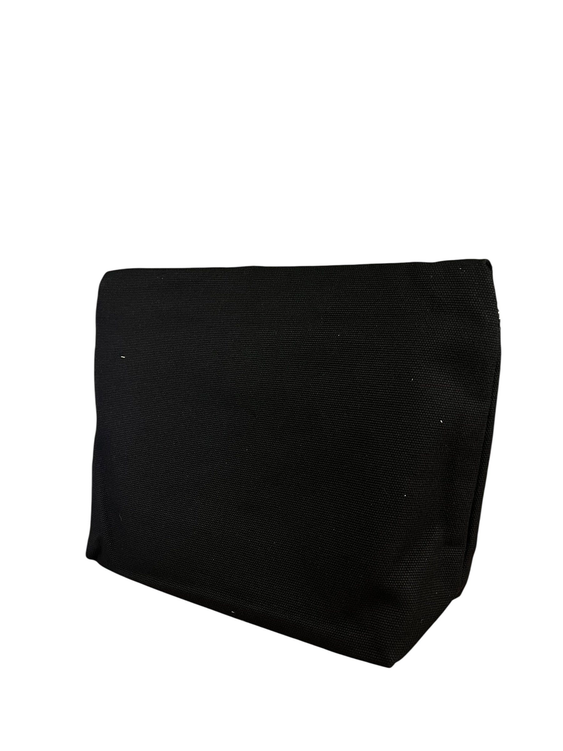 Chanel Beauty Black Canvas Cosmetic Zip Pouch