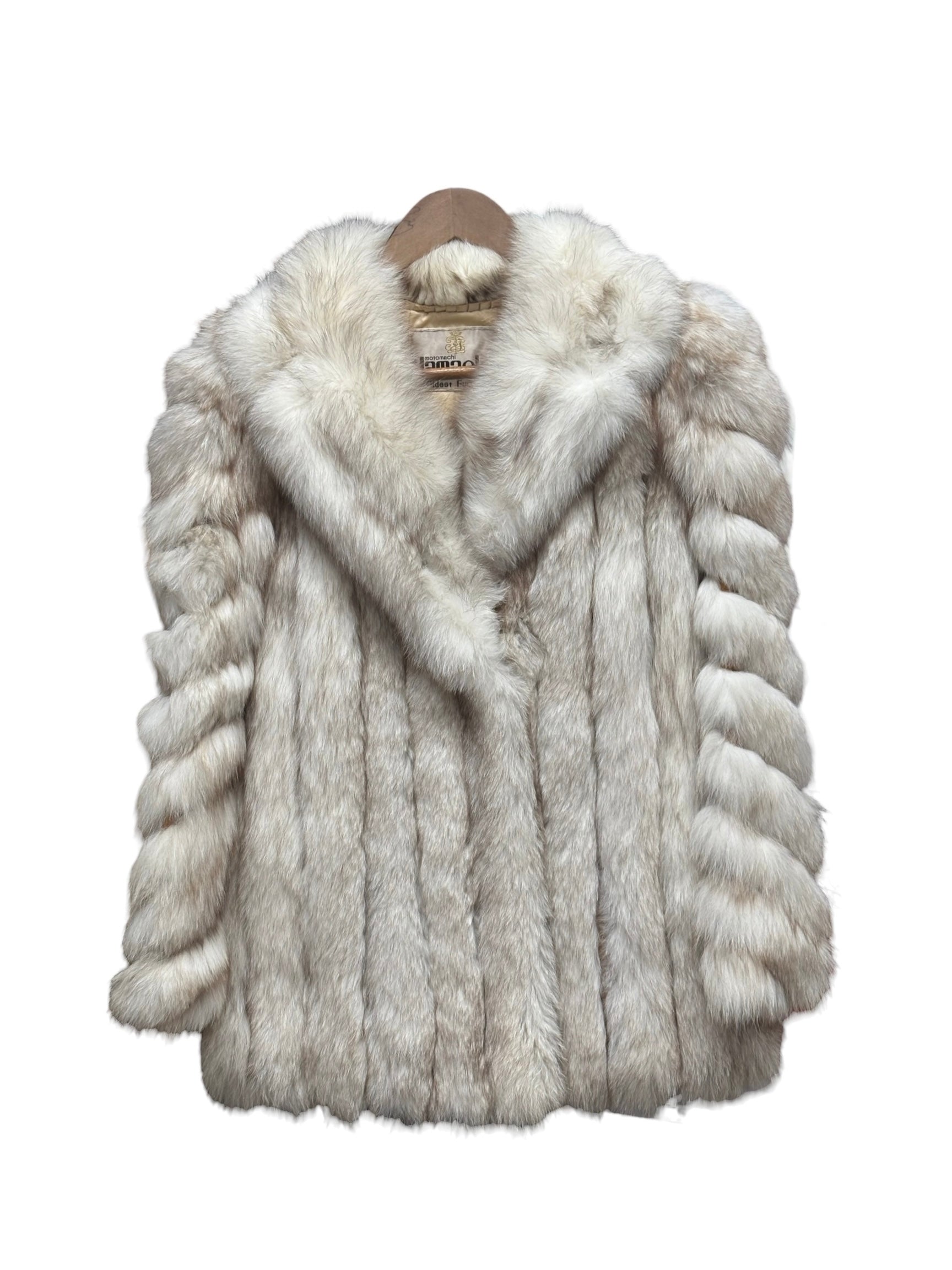 Motomachi Yamaoka Leather Trim Fox Fur Coat