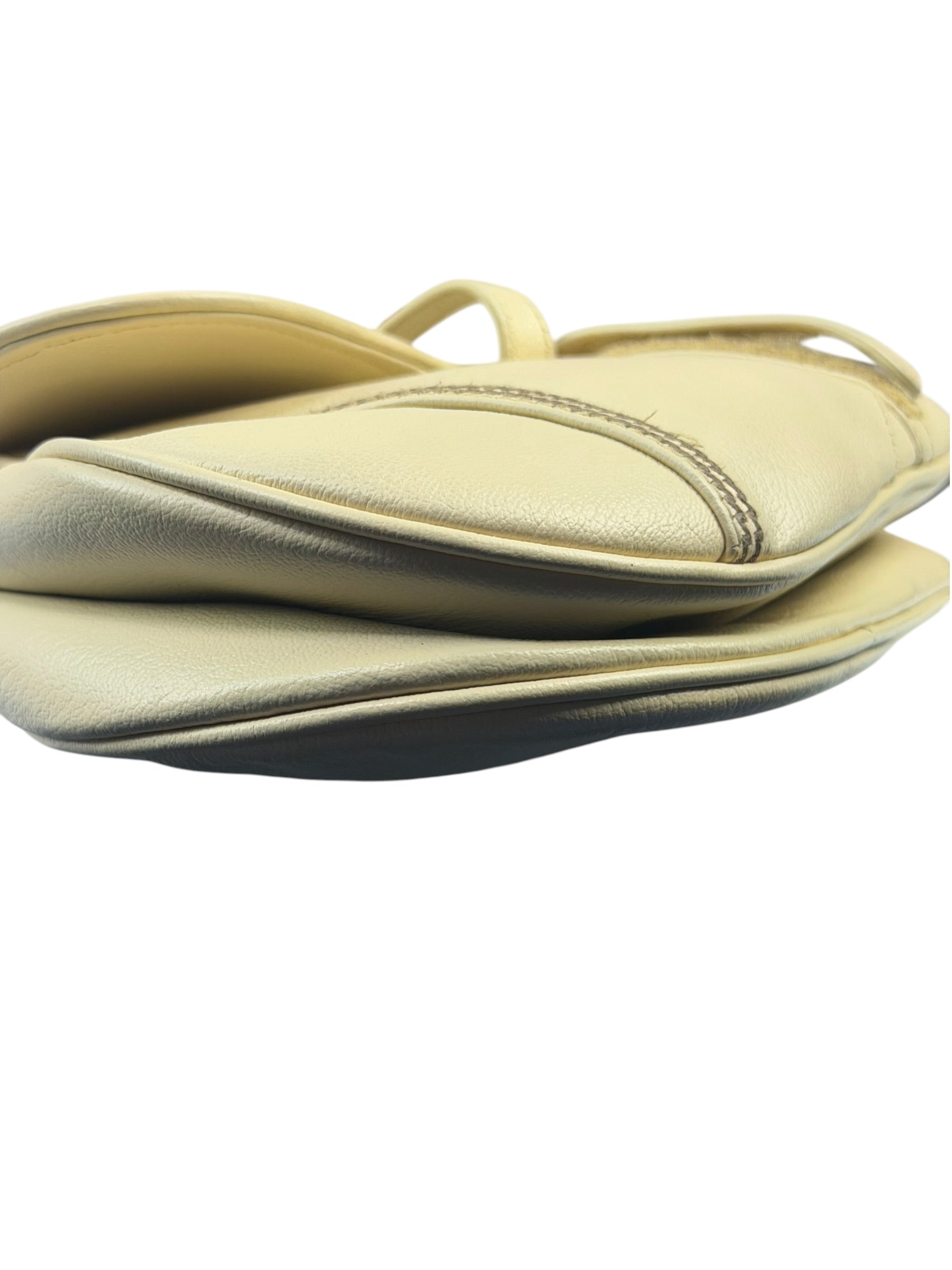 Christian Dior Cream Leather Saddle Shoulder Bag