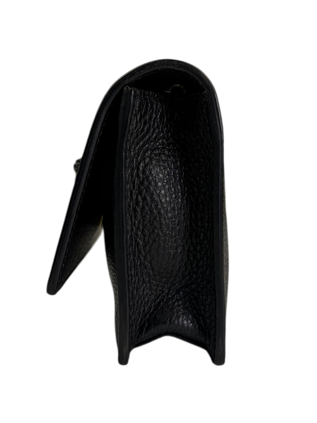 Versace Black Leather Palazzo Medusa Flap Wallet On Chain