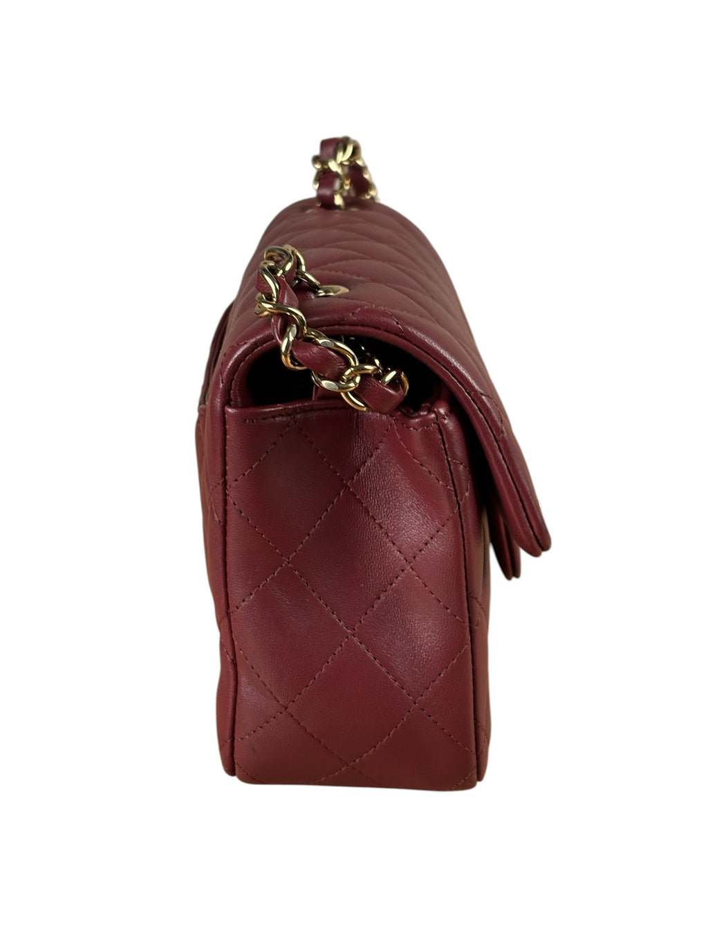 Chanel Burgundy Quilted Lambskin Small Flap Bag 2021