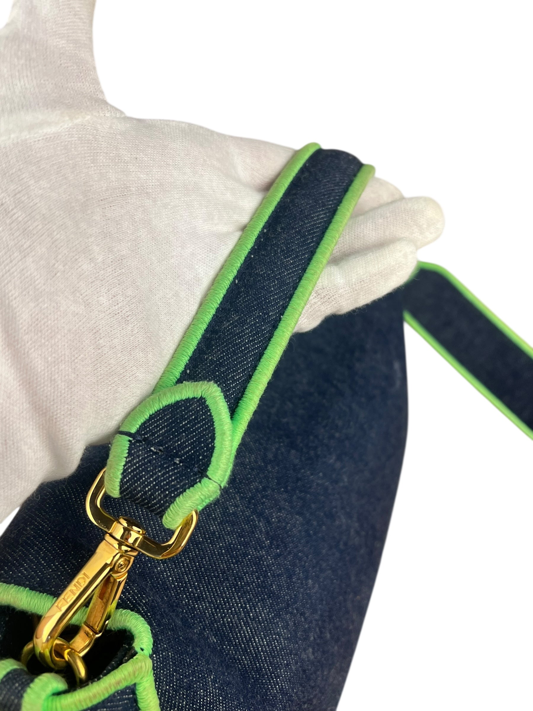 Fendi Denim Baguette NM 2Way Handbag