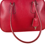 Prada Red Leather Bowling Shoulder Bag