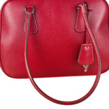 Prada Red Leather Bowling Shoulder Bag