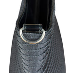 Gucci Vintage Black Ribbed Bamboo Top Handle Bag