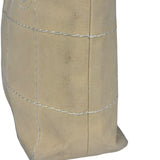 Chanel Vintage Beige Canvas Quilted Chocolate Bar Tote 2003