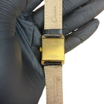 Cartier Tank White Roman Dial Black Strap 1970's