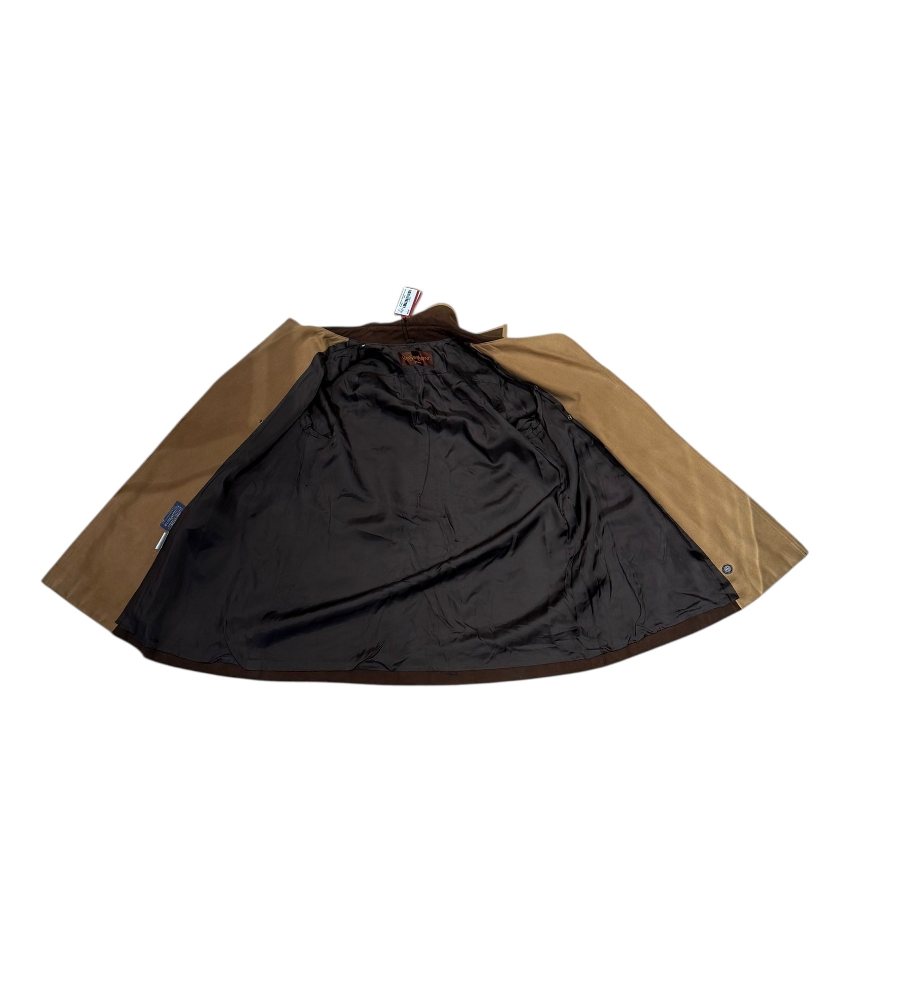 YSL Vintage Brown Lined Suede Button Down Jacket