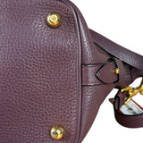 Loewe Purple Leather Ostrich Front 2Way Handbag
