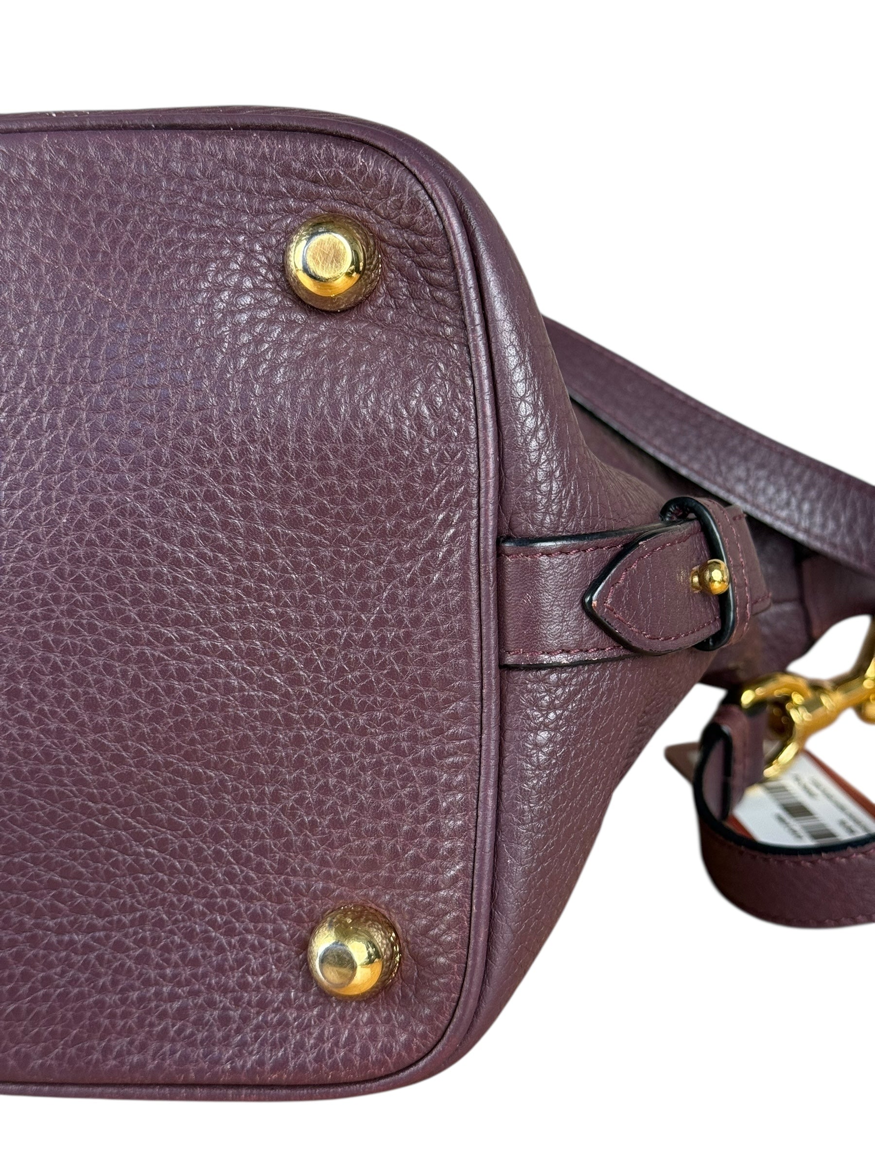 Loewe Purple Leather Ostrich Front 2Way Handbag