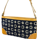 Celine Navy Denim/Leather Trim C Macadam Pochette