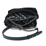 Chanel Black Quilted Lambskin Tabatiere Fold-Over Shoulder Bag 2014