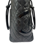 Chanel Black Quilted Leather Ligne Cambon Tote Mid 2000's