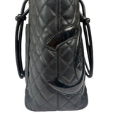 Chanel Black Quilted Leather Ligne Cambon Tote Mid 2000's