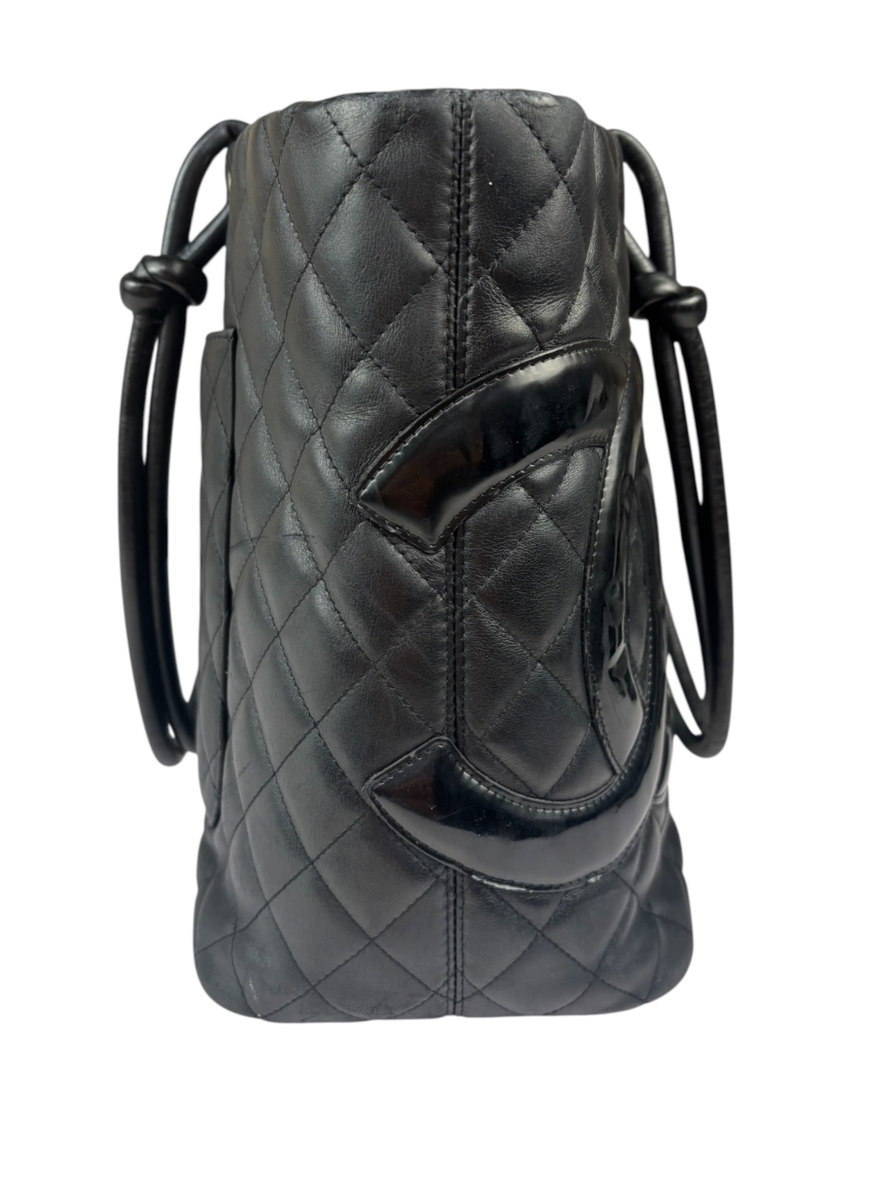 Chanel Black Quilted Leather Ligne Cambon Tote Mid 2000's