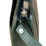 Burberry Dark Green Saffiano Leather Clutch