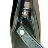 Burberry Dark Green Saffiano Leather Clutch