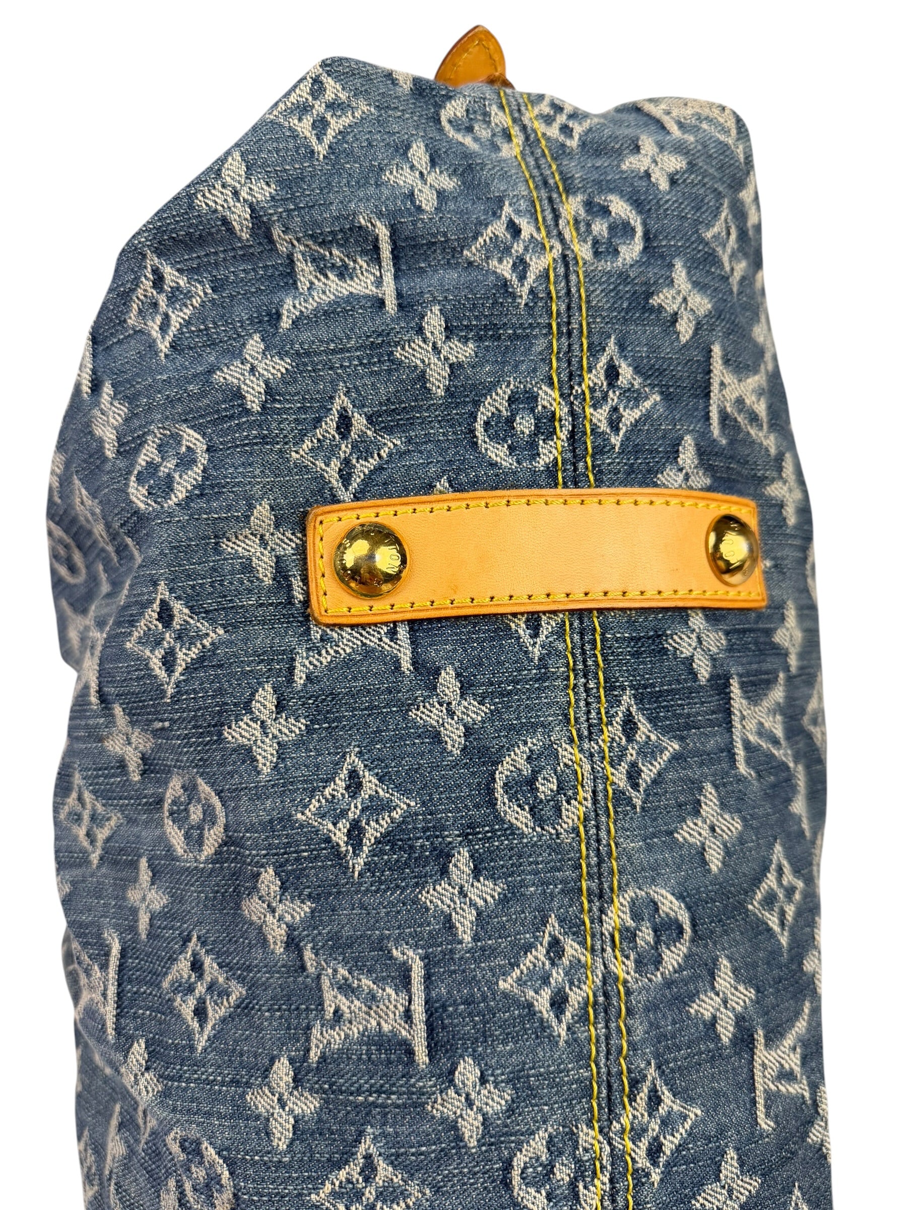 Louis Vuitton Denim/Leather Trim Monogram Neo Cabby Handbag