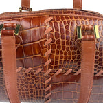 Yves Saint Laurent Vintage Croc-Embossed Leather Handbag