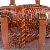 Yves Saint Laurent Vintage Croc-Embossed Leather Handbag