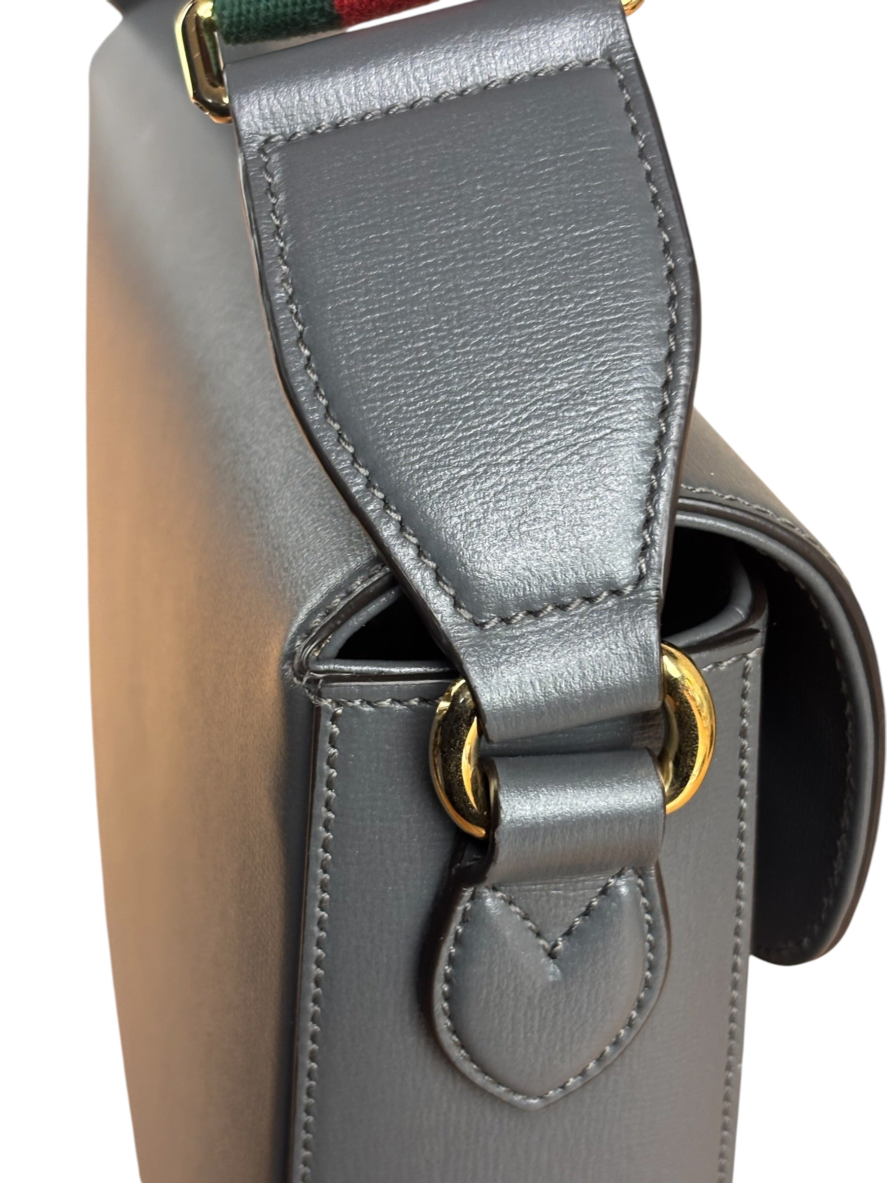 Gucci Grey Leather 1955 Horsebit Shoulder Bag