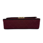 Chanel Vintage Burgundy Cotton Pairs-Seoul Pagoda Flap Bag