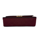 Chanel Vintage Burgundy Cotton Pairs-Seoul Pagoda Flap Bag