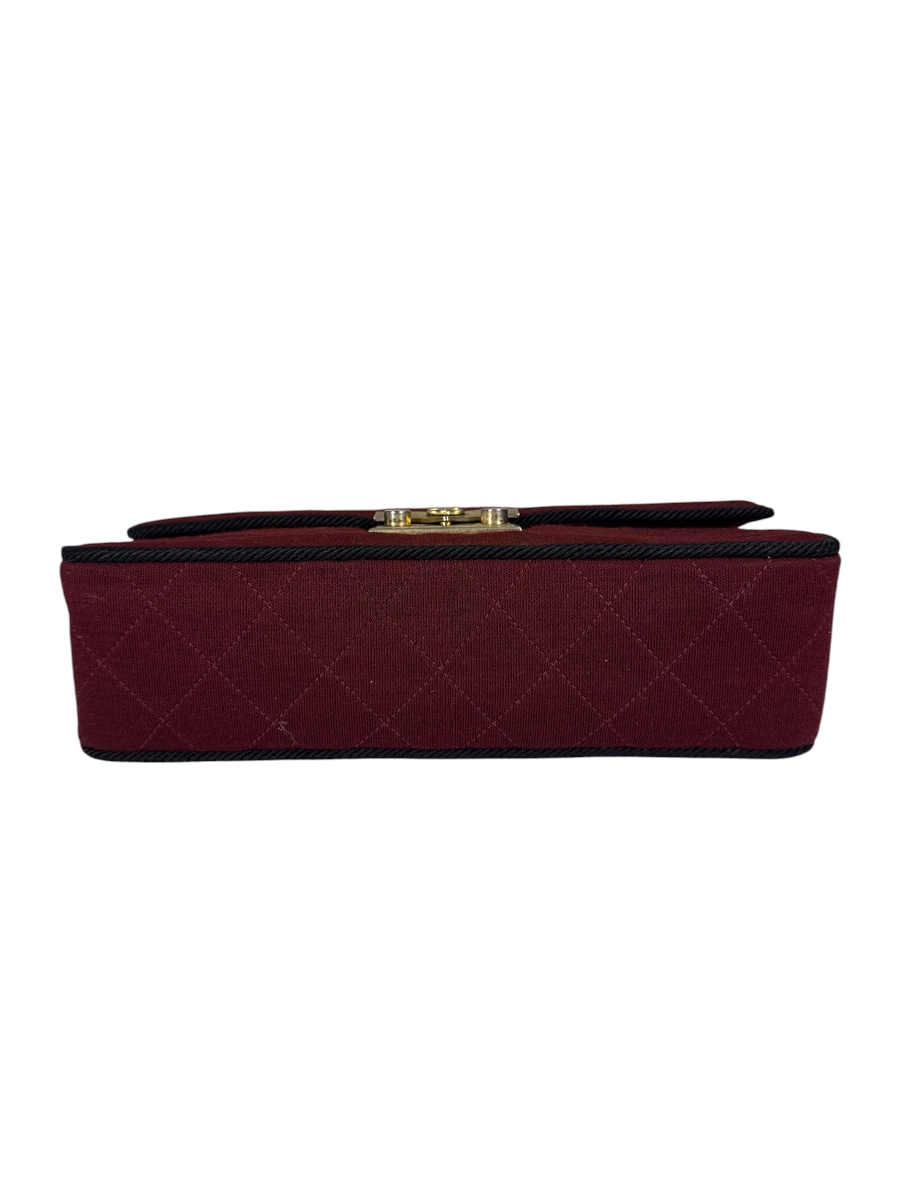 Chanel Vintage Burgundy Cotton Pairs-Seoul Pagoda Flap Bag