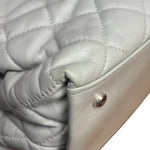 Chanel Vintage White Quilted Leather Chain Me Tote 2010